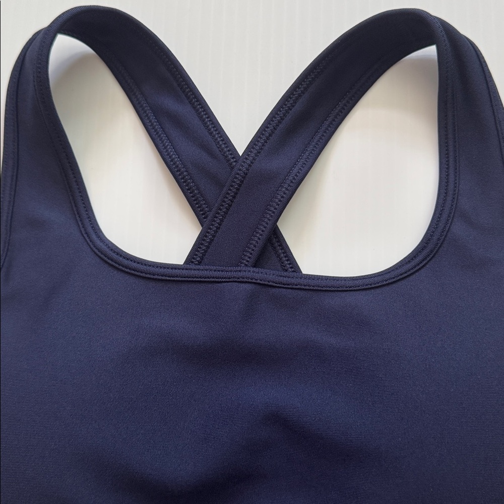 Under Armour Crossback Mid Navy Sports Bra Womens Small NWT - Picture 3 of 7